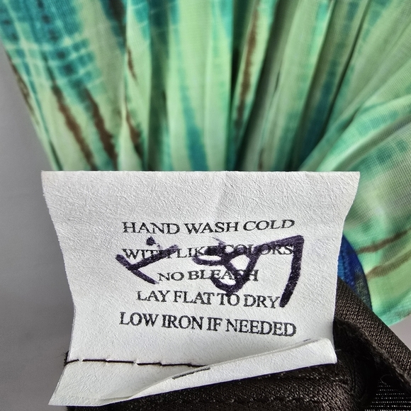 RUBY ROX Vintage Y2K Slinky Babydoll Dress Blue Green Womens Sz L Fairy Grunge - Picture 8 of 15